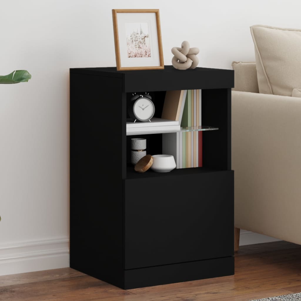 Buffet avec lumières LED noir 41x37x67 cm Buffets & bahuts vidaXL   