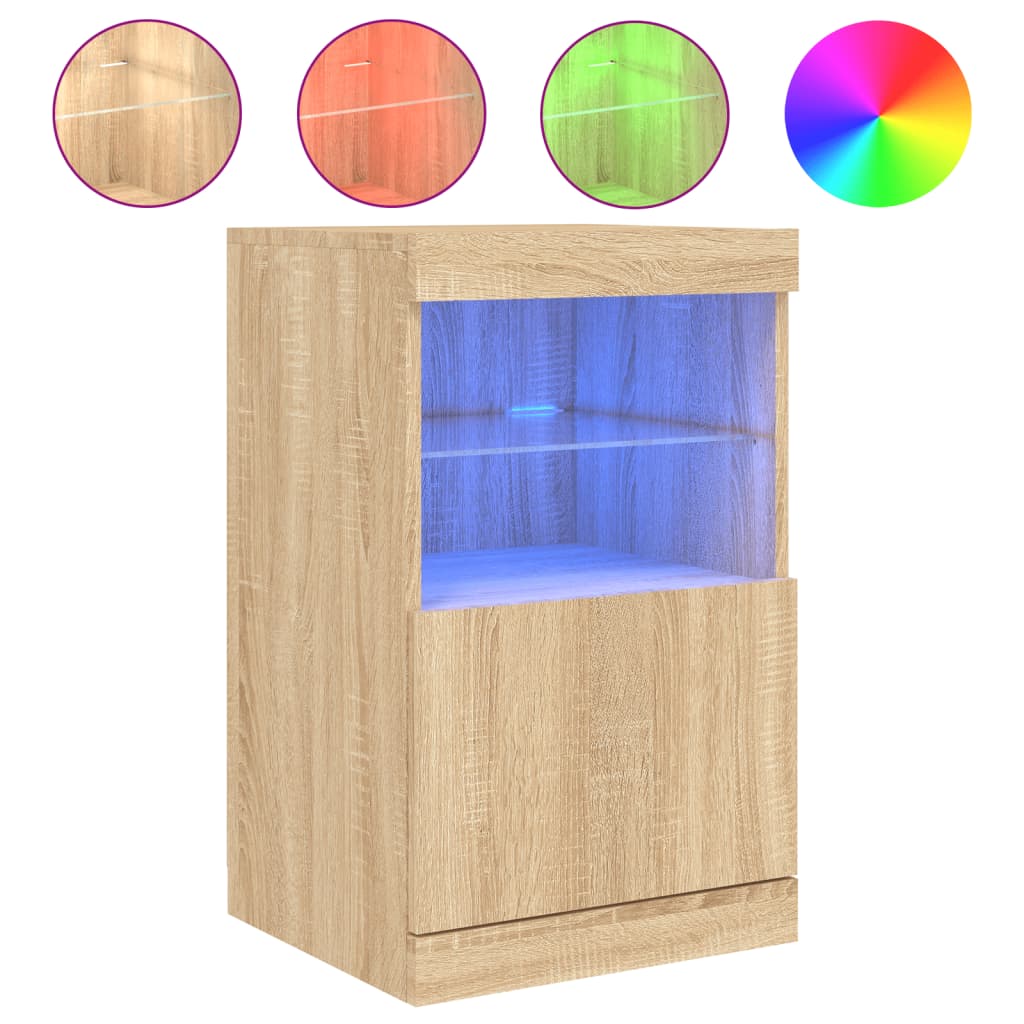 Buffet avec lumières LED chêne sonoma 41x37x67 cm Buffets & bahuts vidaXL   