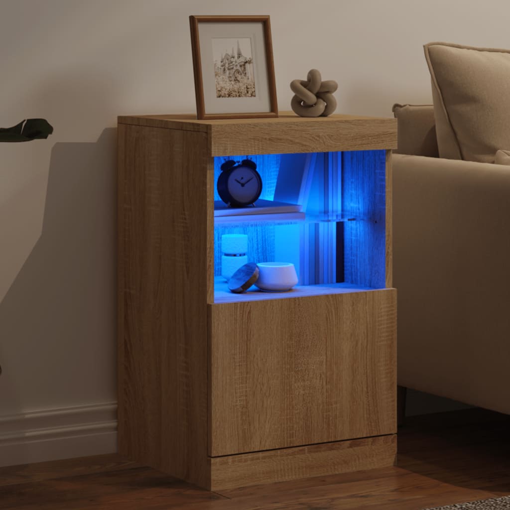 Buffet avec lumières LED chêne sonoma 41x37x67 cm Buffets & bahuts vidaXL   