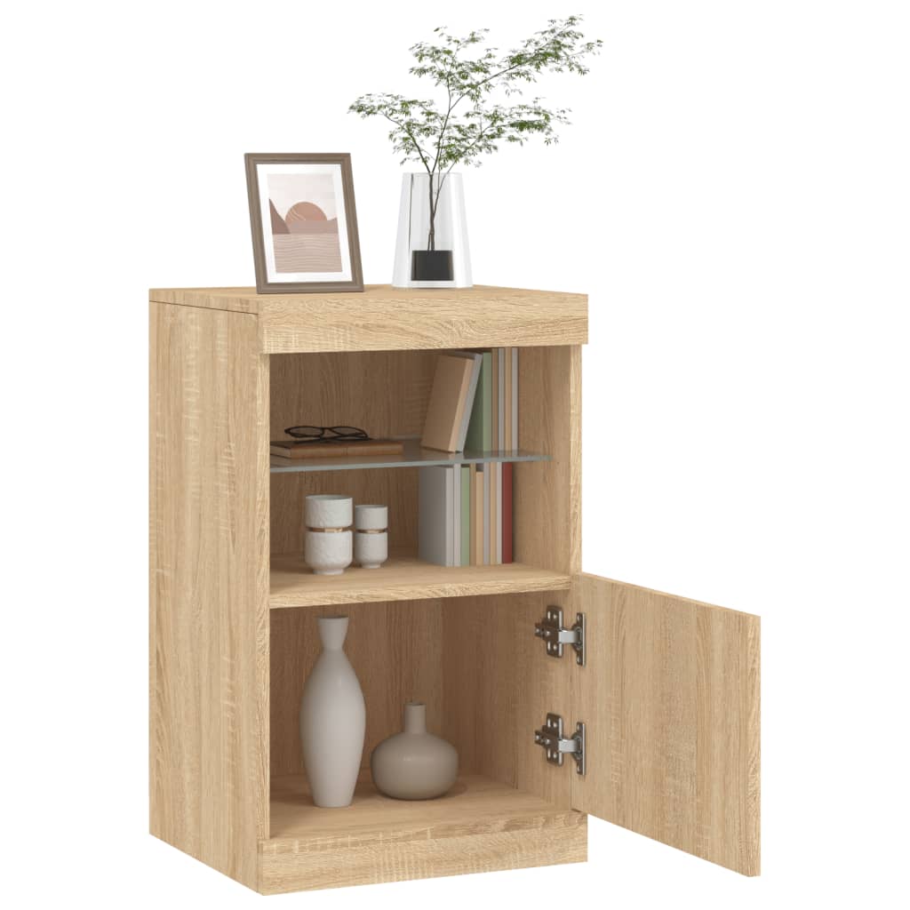 Buffet avec lumières LED chêne sonoma 41x37x67 cm Buffets & bahuts vidaXL   