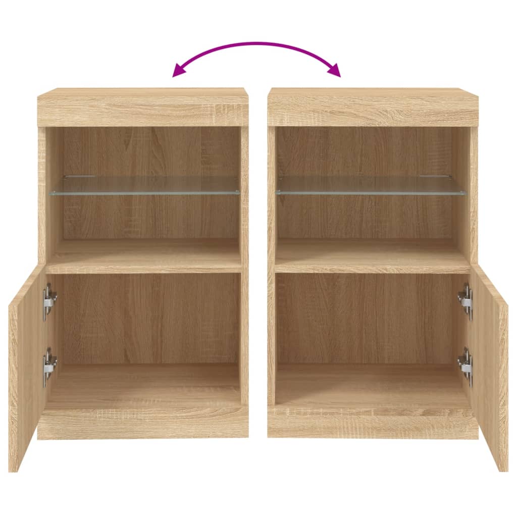 Buffet avec lumières LED chêne sonoma 41x37x67 cm Buffets & bahuts vidaXL   