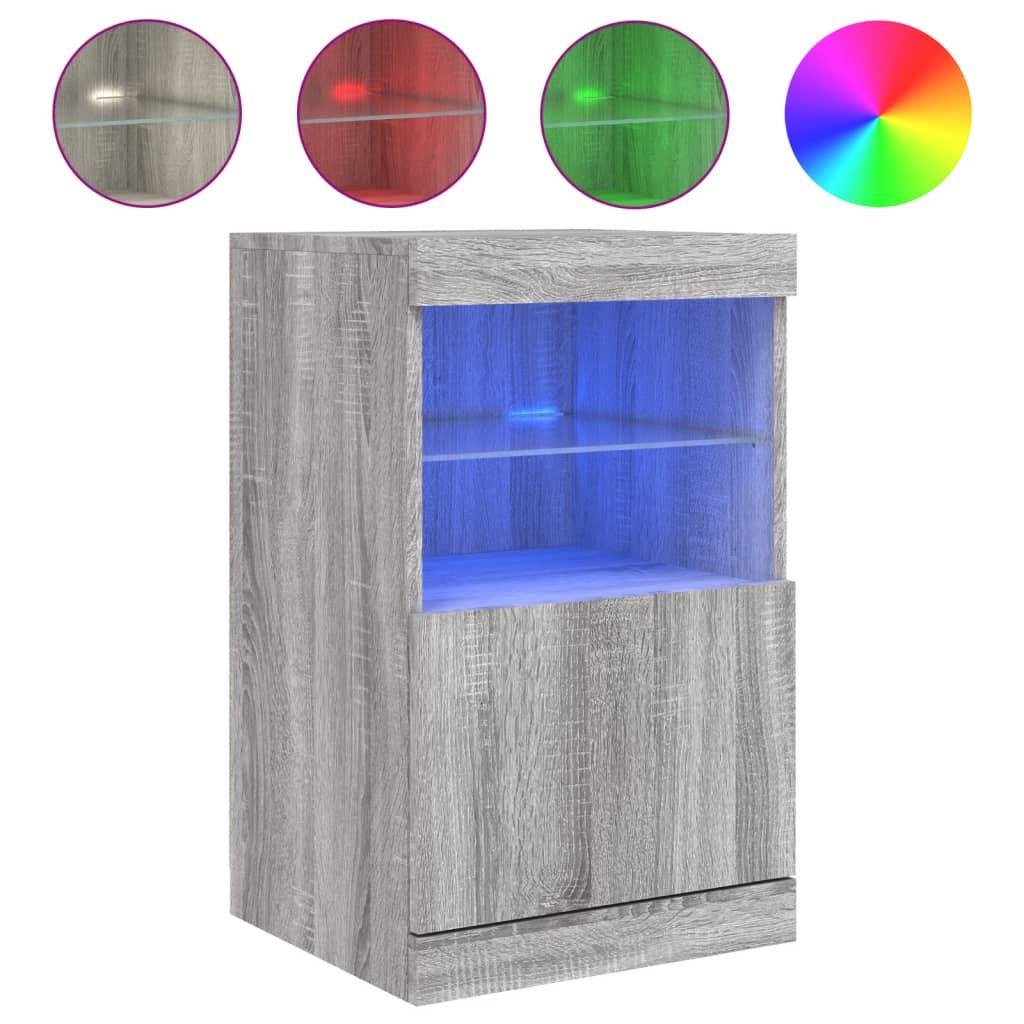 Buffet avec lumières LED sonoma gris 41x37x67 cm Buffets & bahuts vidaXL   