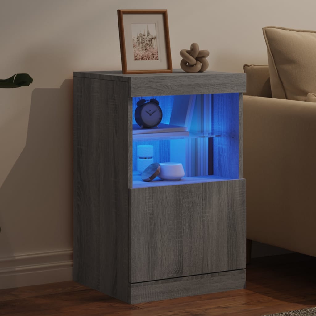 Buffet avec lumières LED sonoma gris 41x37x67 cm Buffets & bahuts vidaXL   