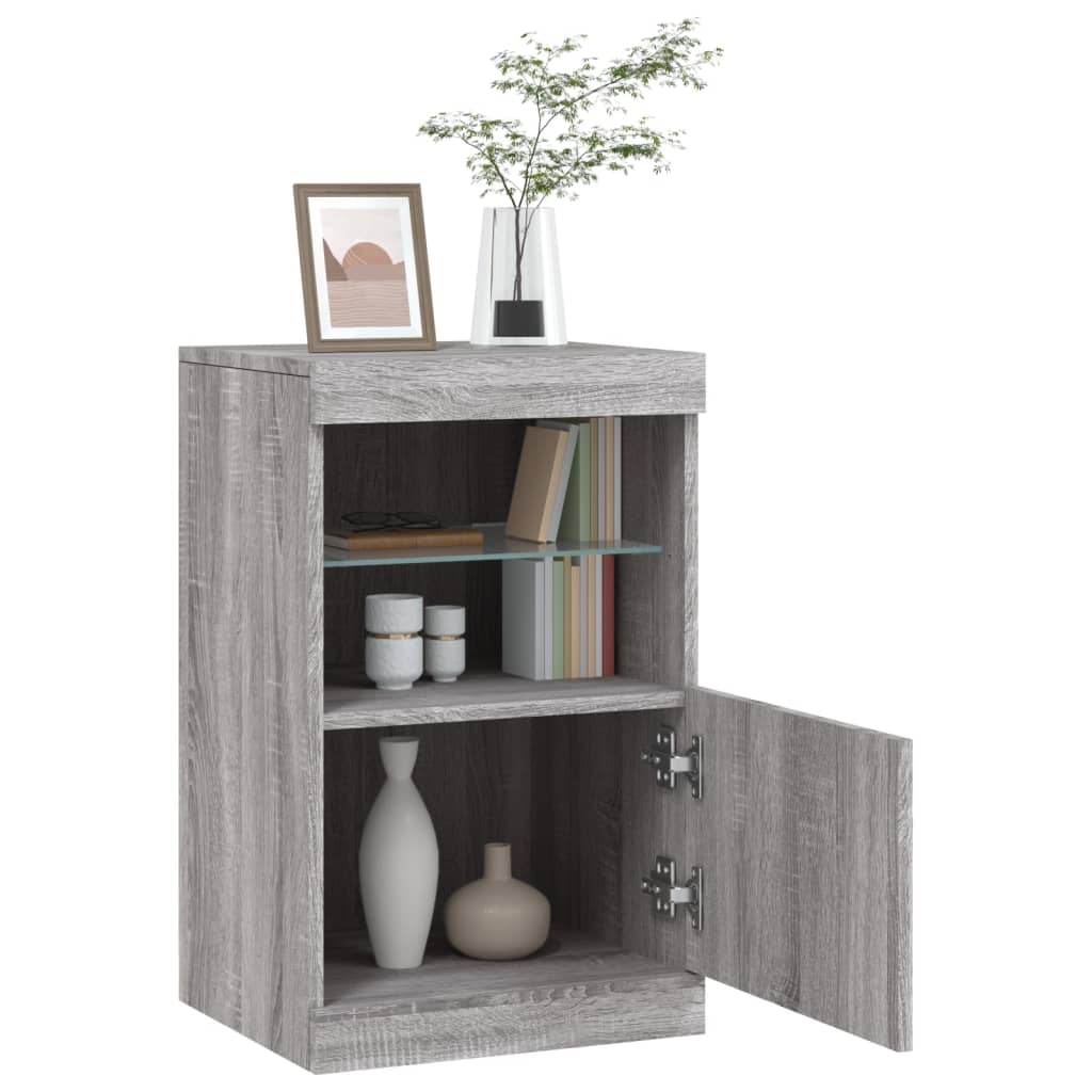 Buffet avec lumières LED sonoma gris 41x37x67 cm Buffets & bahuts vidaXL   
