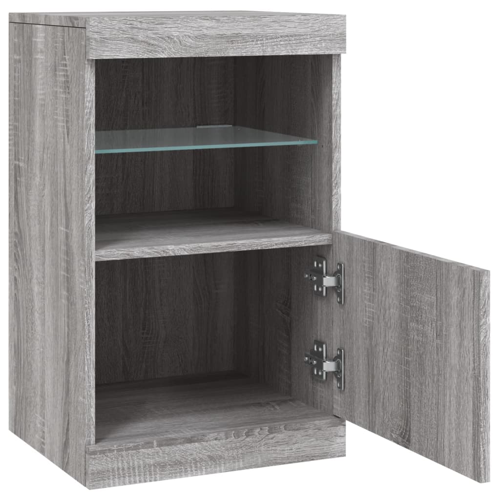 Buffet avec lumières LED sonoma gris 41x37x67 cm Buffets & bahuts vidaXL   