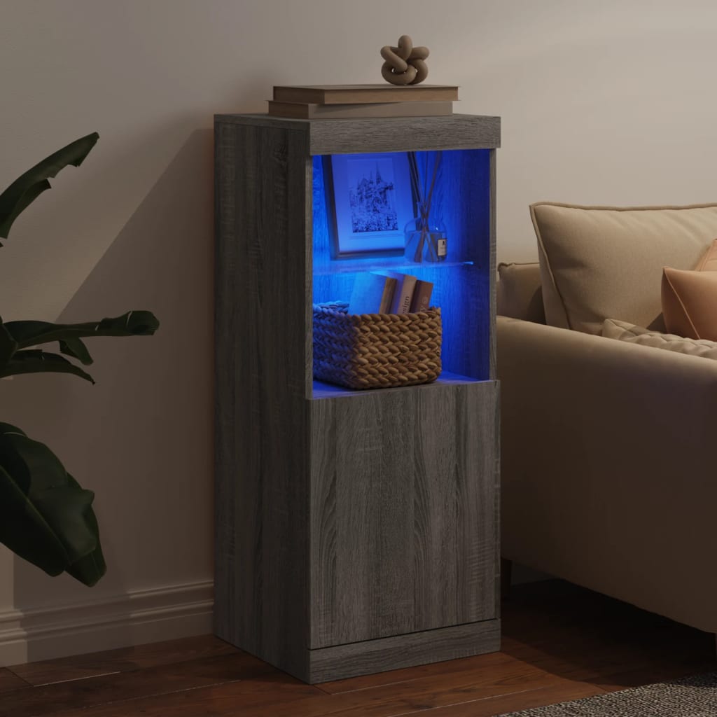 Buffet avec lumières LED sonoma gris 41x37x100 cm Buffets & bahuts vidaXL   