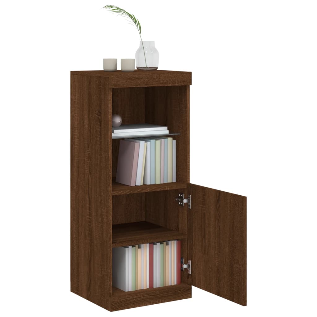 Buffet avec lumières LED chêne marron 41x37x100 cm Buffets & bahuts vidaXL   