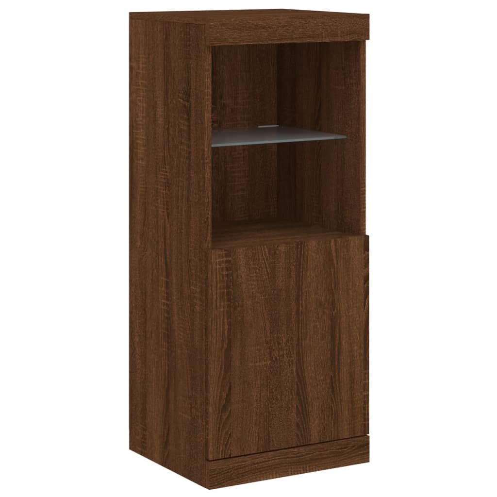 Buffet avec lumières LED chêne marron 41x37x100 cm Buffets & bahuts vidaXL   