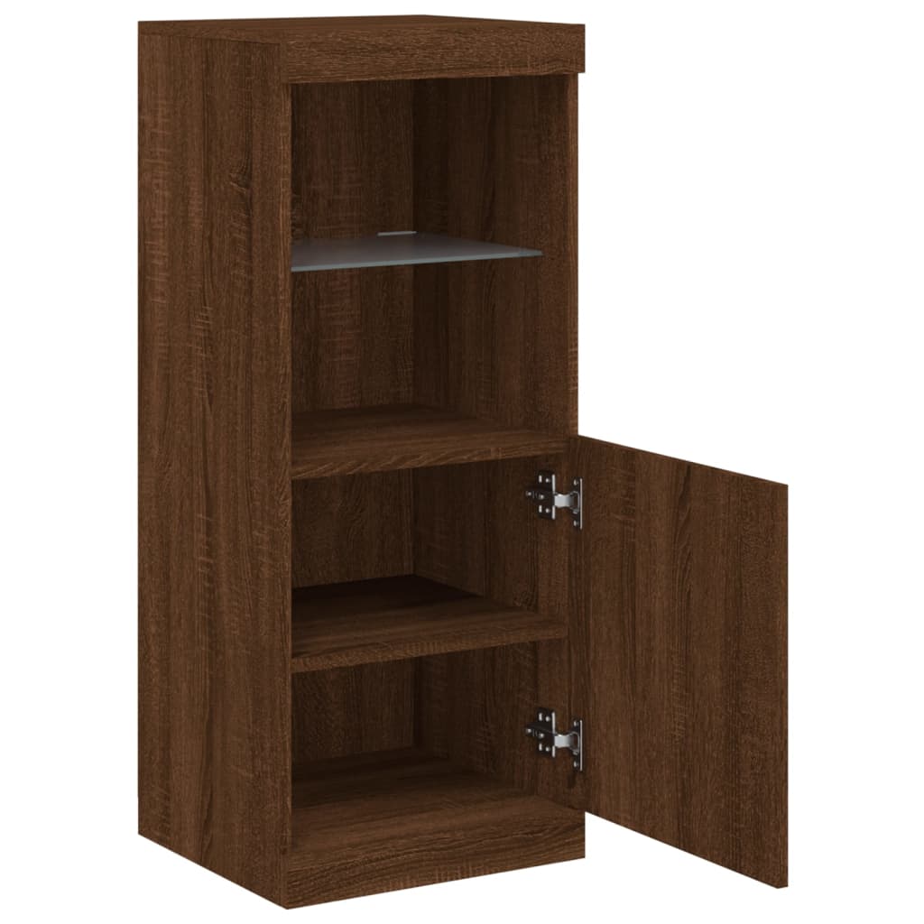 Buffet avec lumières LED chêne marron 41x37x100 cm Buffets & bahuts vidaXL   