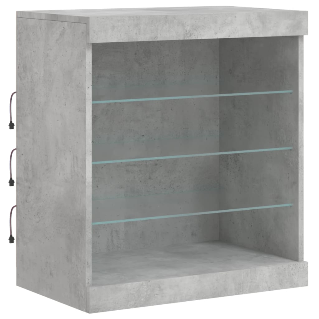 Buffet avec lumières LED gris béton 60,5x37x67 cm Buffets & bahuts vidaXL   