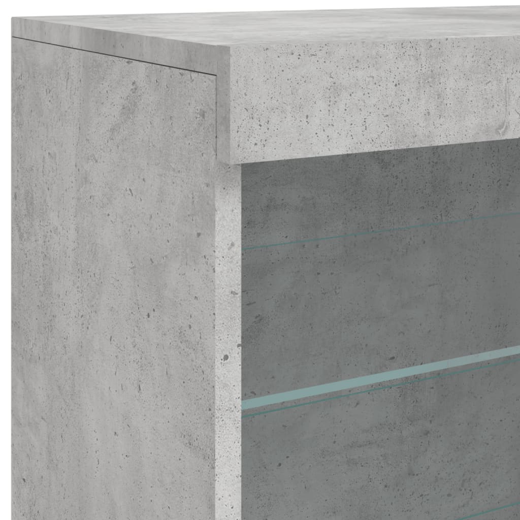 Buffet avec lumières LED gris béton 60,5x37x67 cm Buffets & bahuts vidaXL   