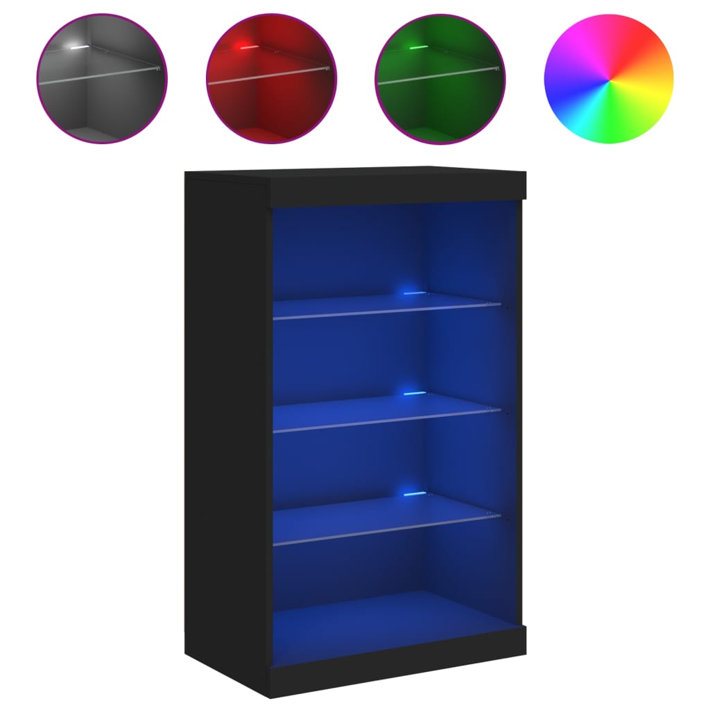 Buffet avec lumières LED noir 60,5x37x100 cm Buffets & bahuts vidaXL   