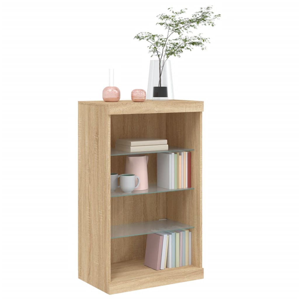 Buffet avec lumières LED chêne sonoma 60,5x37x100 cm Buffets & bahuts vidaXL   