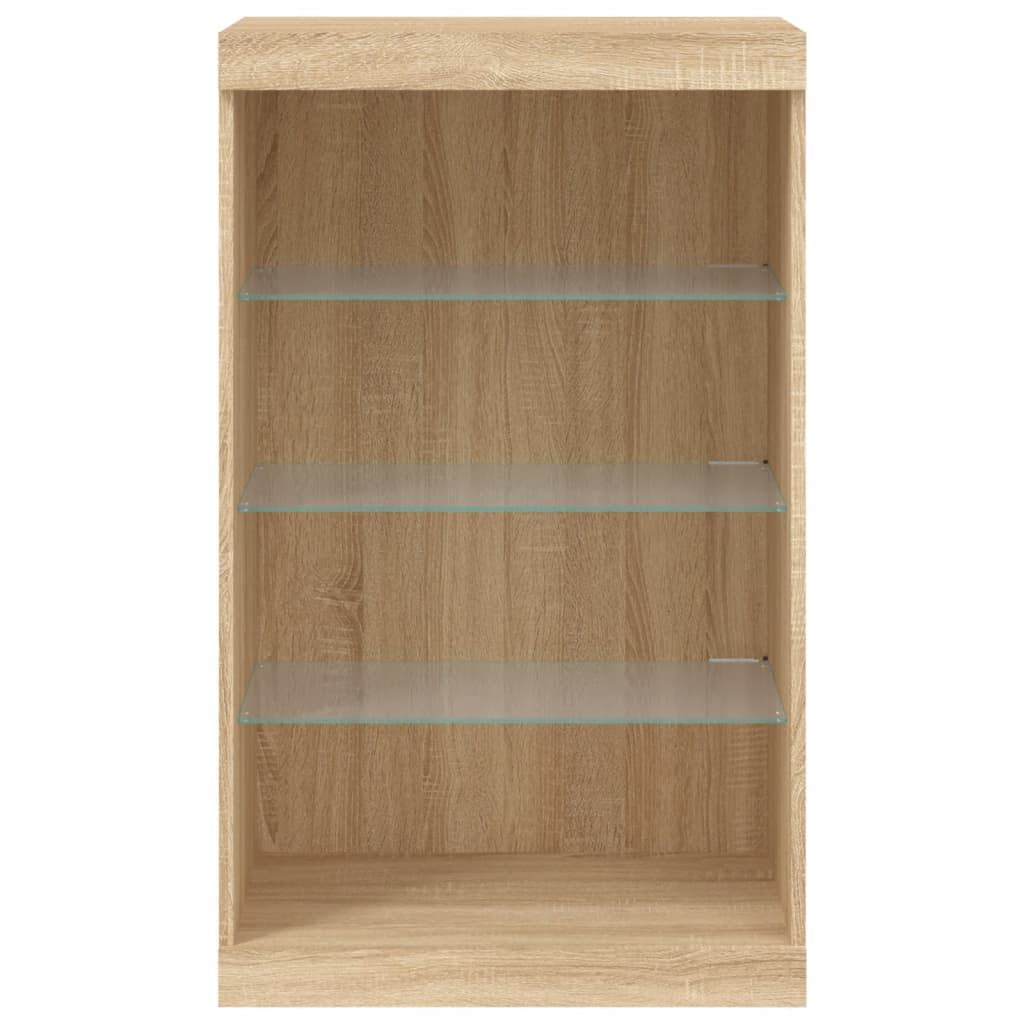 Buffet avec lumières LED chêne sonoma 60,5x37x100 cm Buffets & bahuts vidaXL   