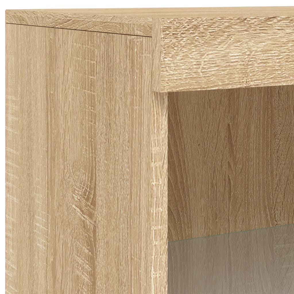 Buffet avec lumières LED chêne sonoma 60,5x37x100 cm Buffets & bahuts vidaXL   