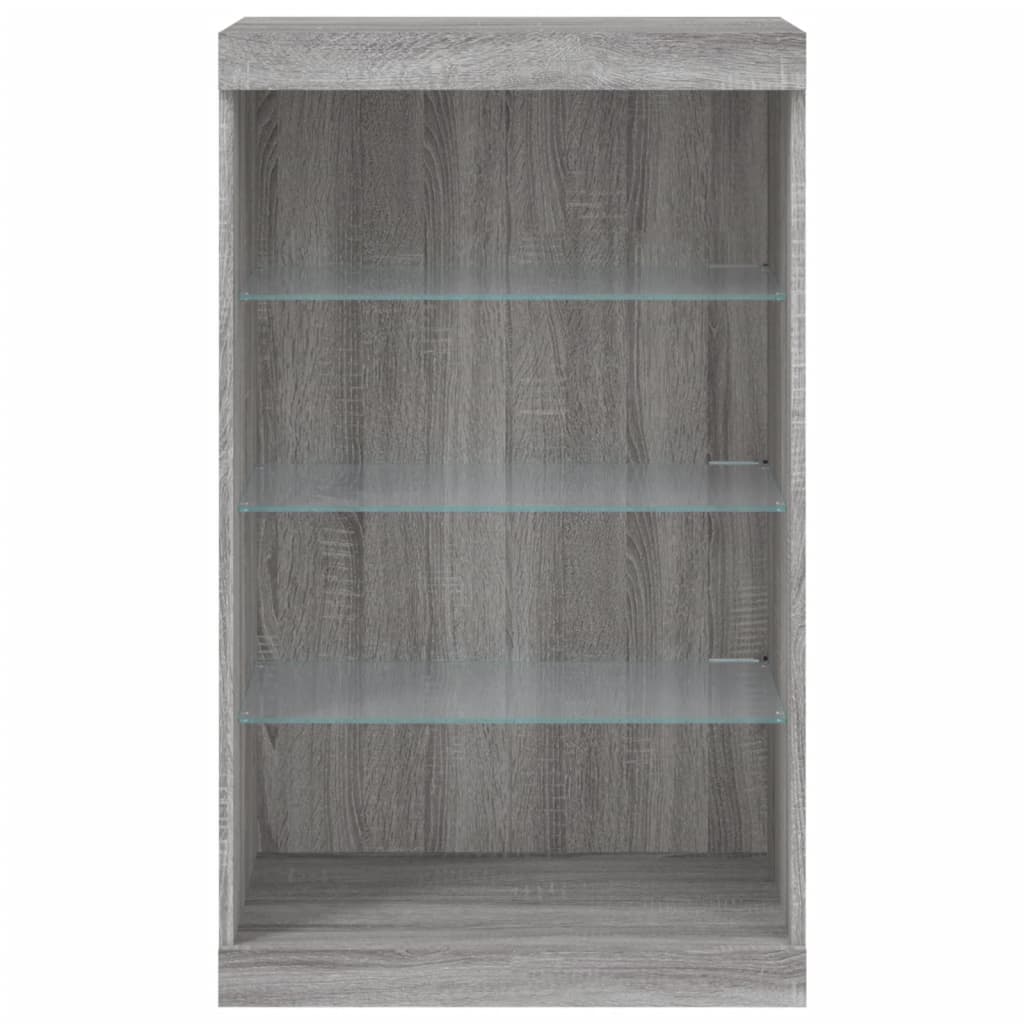 Buffet avec lumières LED sonoma gris 60,5x37x100 cm Buffets & bahuts vidaXL   