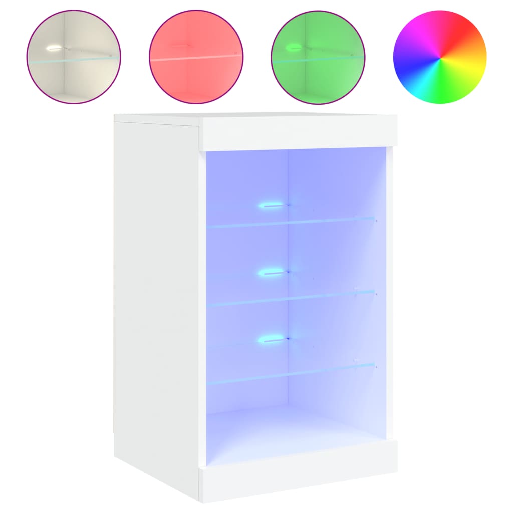 Buffet avec lumières LED blanc 41x37x67 cm Buffets & bahuts vidaXL   