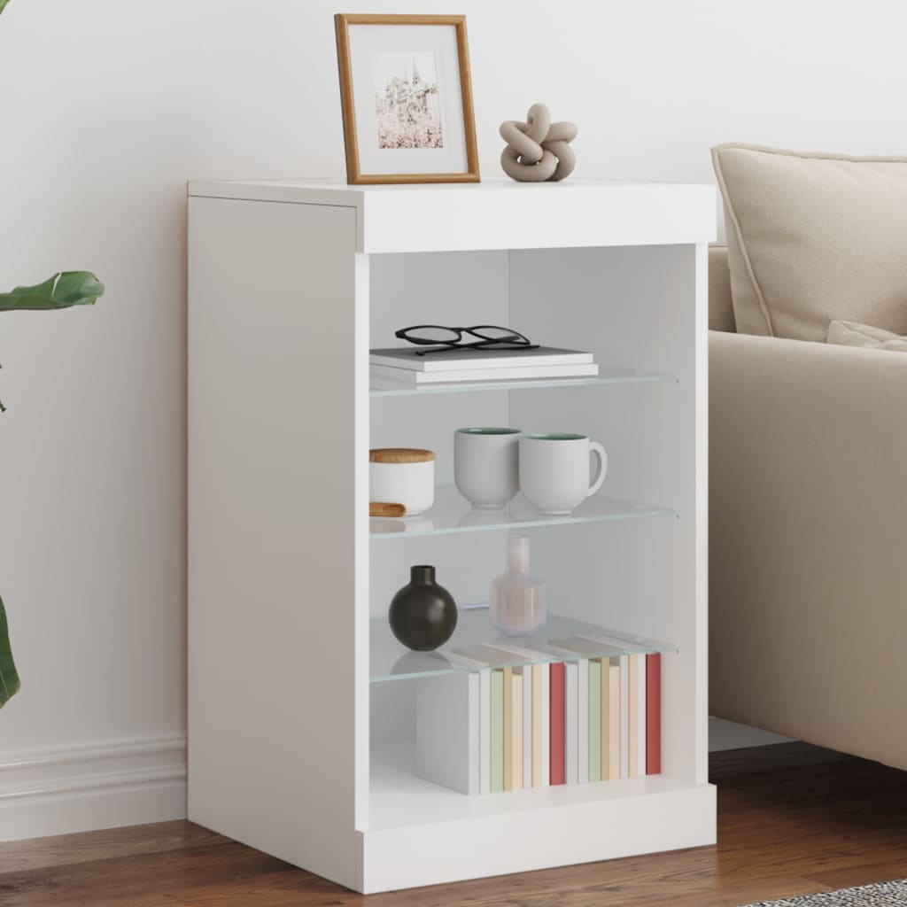 Buffet avec lumières LED blanc 41x37x67 cm Buffets & bahuts vidaXL   