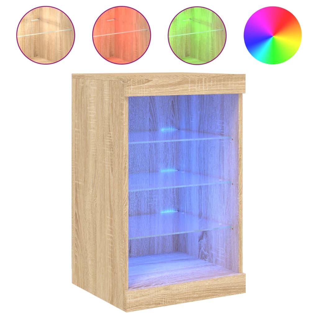 Buffet avec lumières LED chêne sonoma 41x37x67 cm Buffets & bahuts vidaXL   
