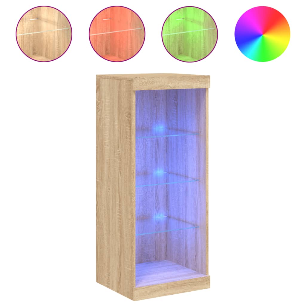 Buffet avec lumières LED chêne sonoma 41x37x100 cm Buffets & bahuts vidaXL   