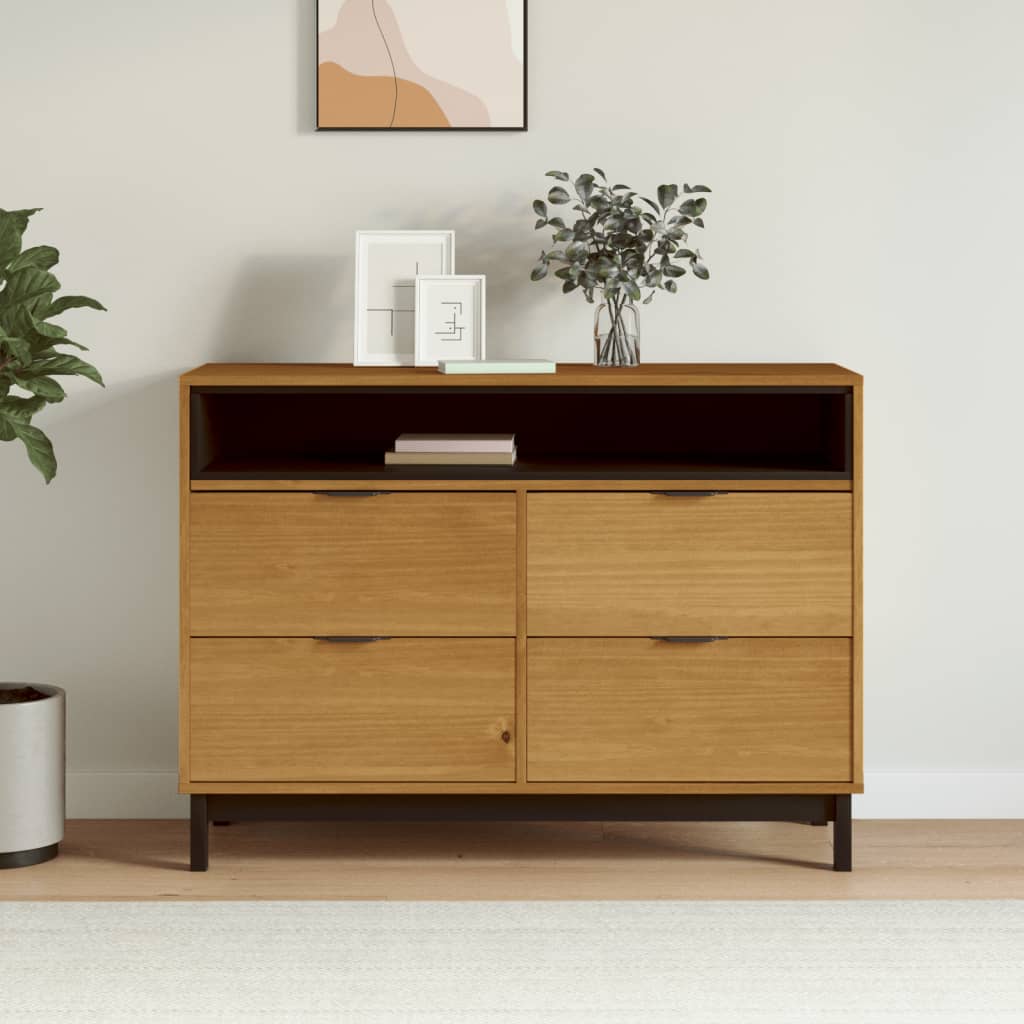 Commode FLAM 110x40x80 cm bois de pin massif Commodes vidaXL   