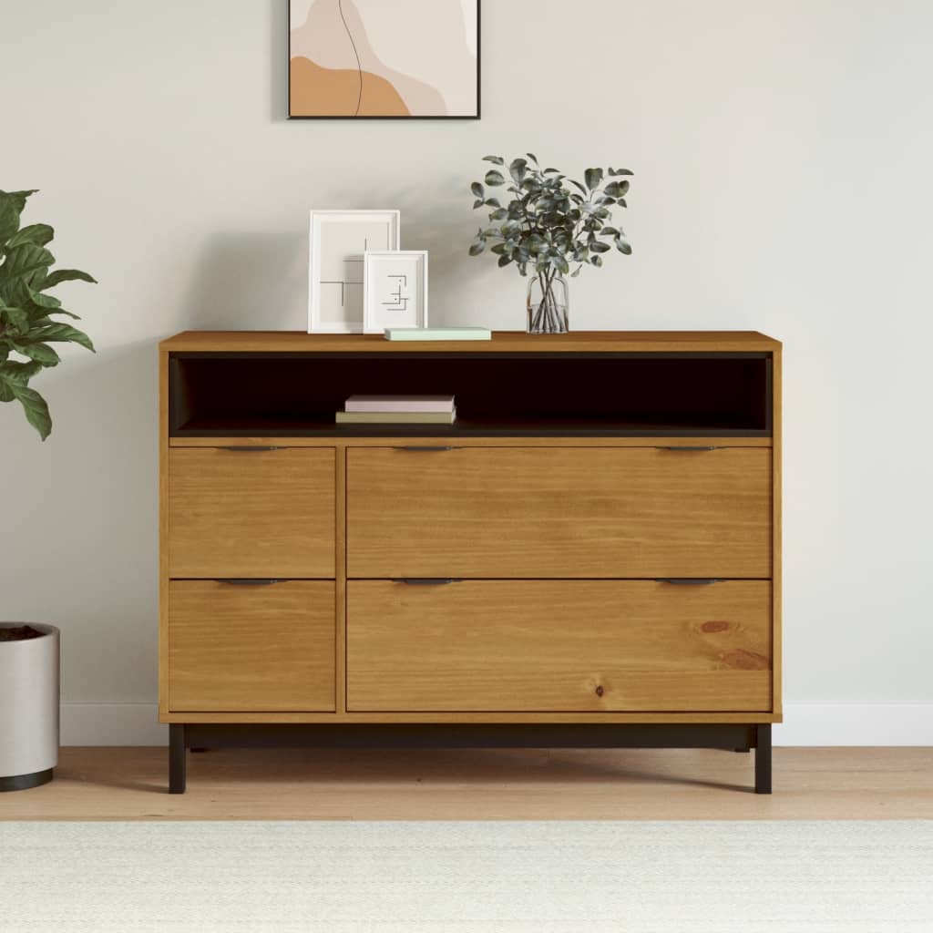Commode FLAM 110x40x80 cm bois de pin massif Commodes vidaXL   