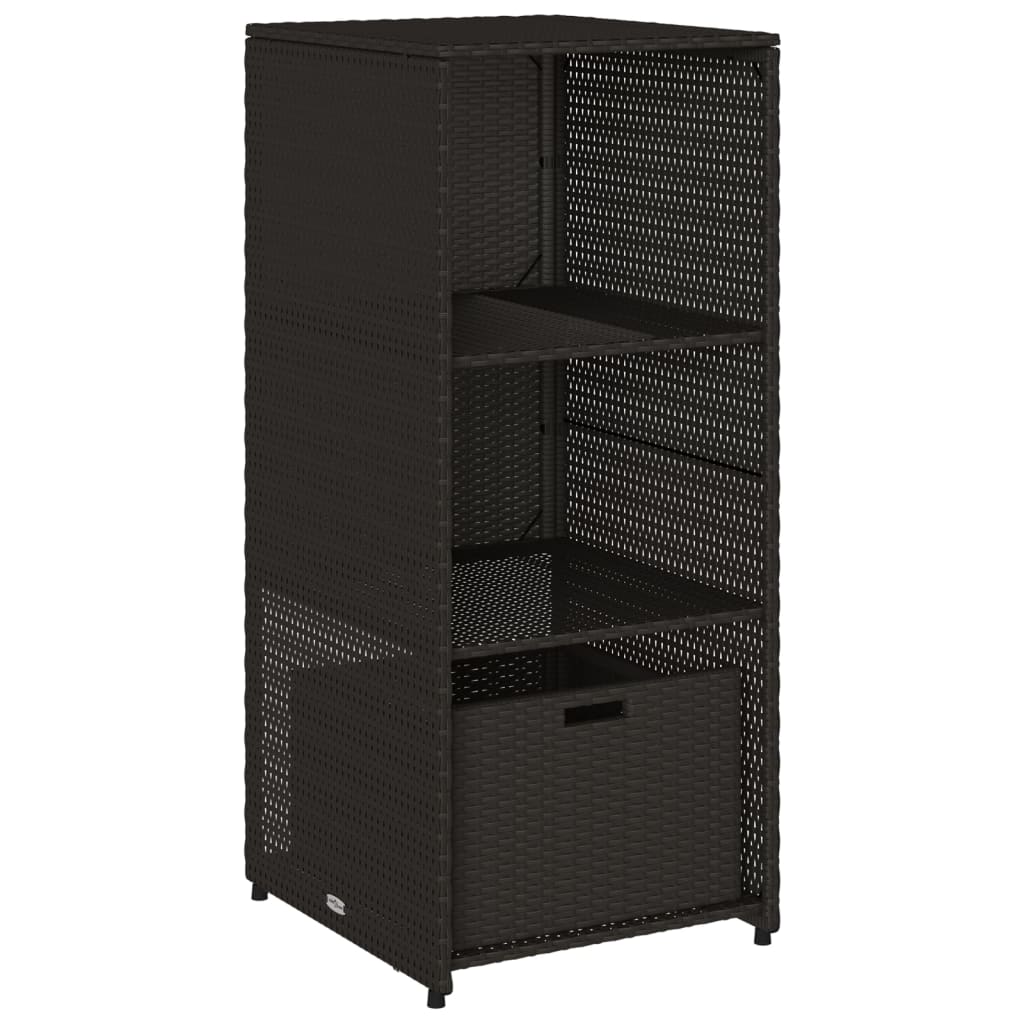 Armoire de rangement de jardin noir 50x55x115 cm résine tressée Coffres de jardin vidaXL   