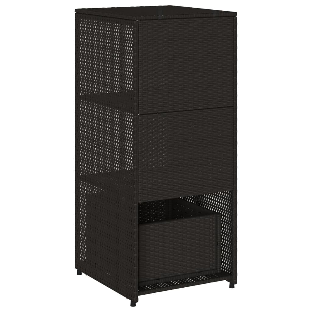 Armoire de rangement de jardin noir 50x55x115 cm résine tressée Coffres de jardin vidaXL   