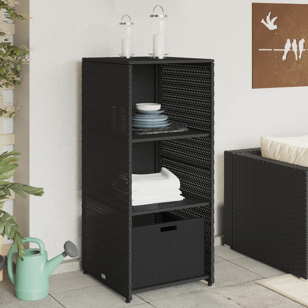 Armoire de rangement de jardin noir 50x55x115 cm résine tressée Coffres de jardin vidaXL   