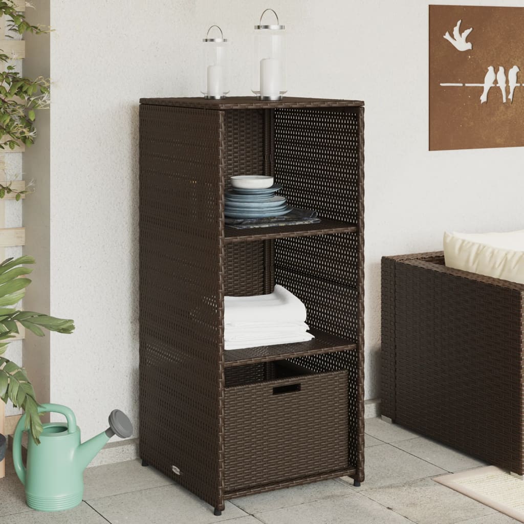 Armoire de rangement jardin marron 50x55x115 cm résine tressée Coffres de jardin vidaXL   