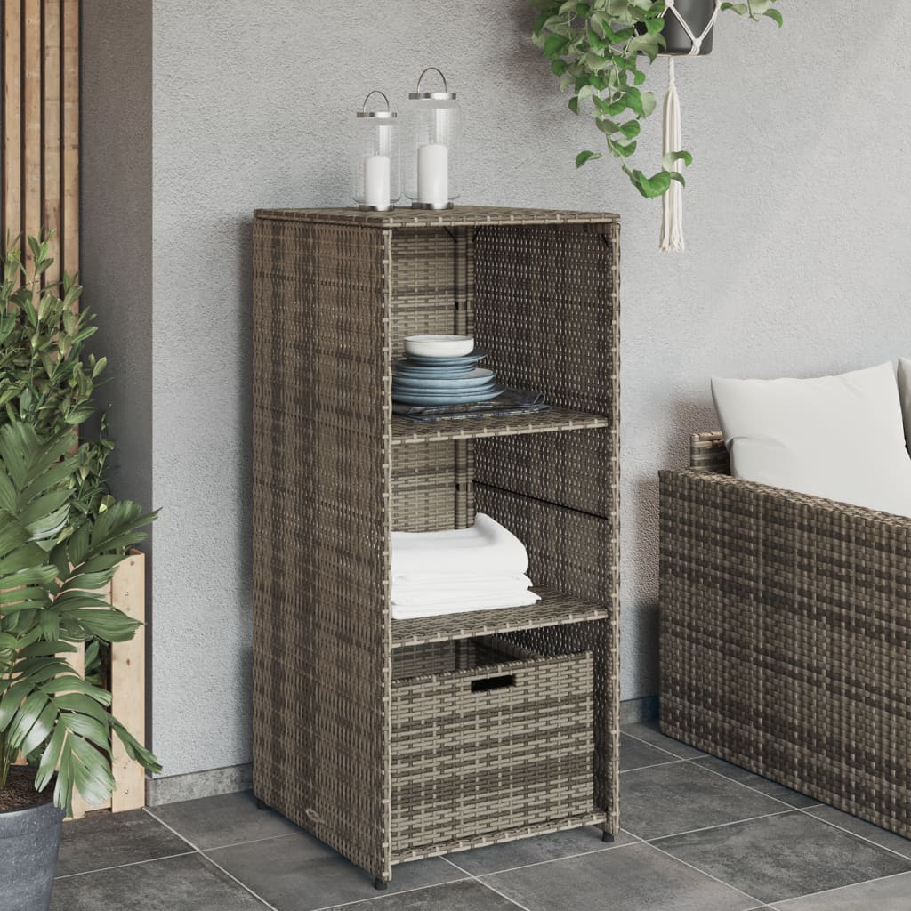 Armoire de rangement de jardin gris 50x55x115 cm résine tressée Coffres de jardin vidaXL   