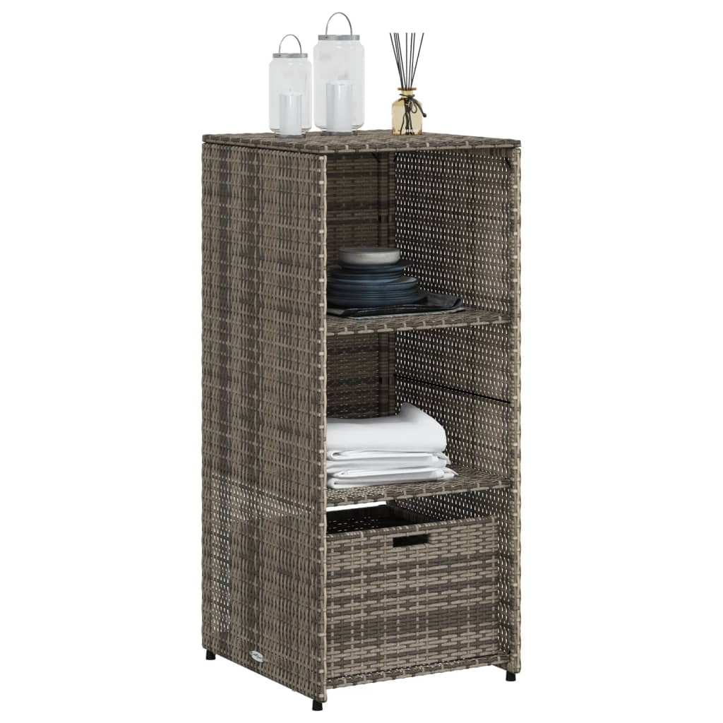 Armoire de rangement de jardin gris 50x55x115 cm résine tressée Coffres de jardin vidaXL   