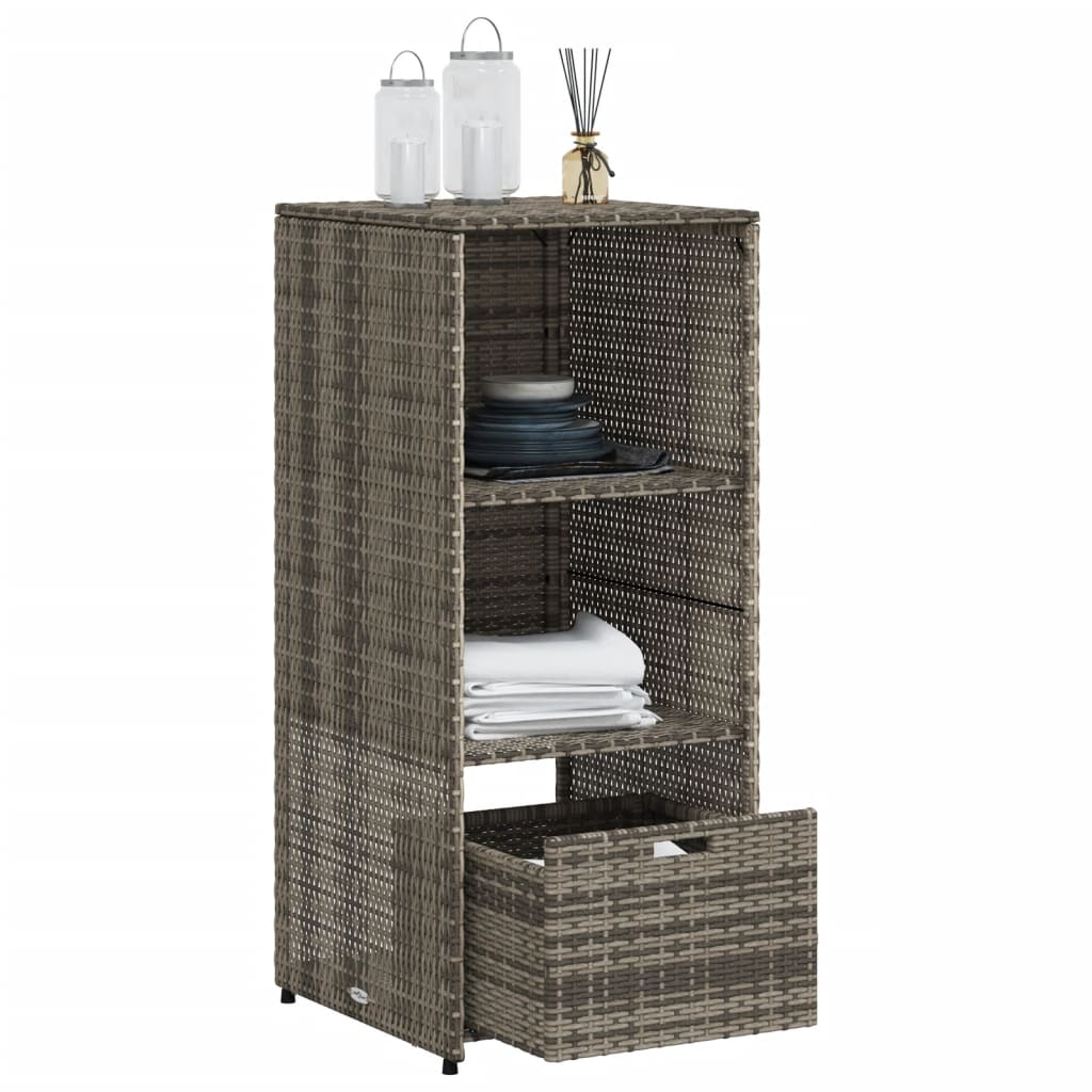 Armoire de rangement de jardin gris 50x55x115 cm résine tressée Coffres de jardin vidaXL   
