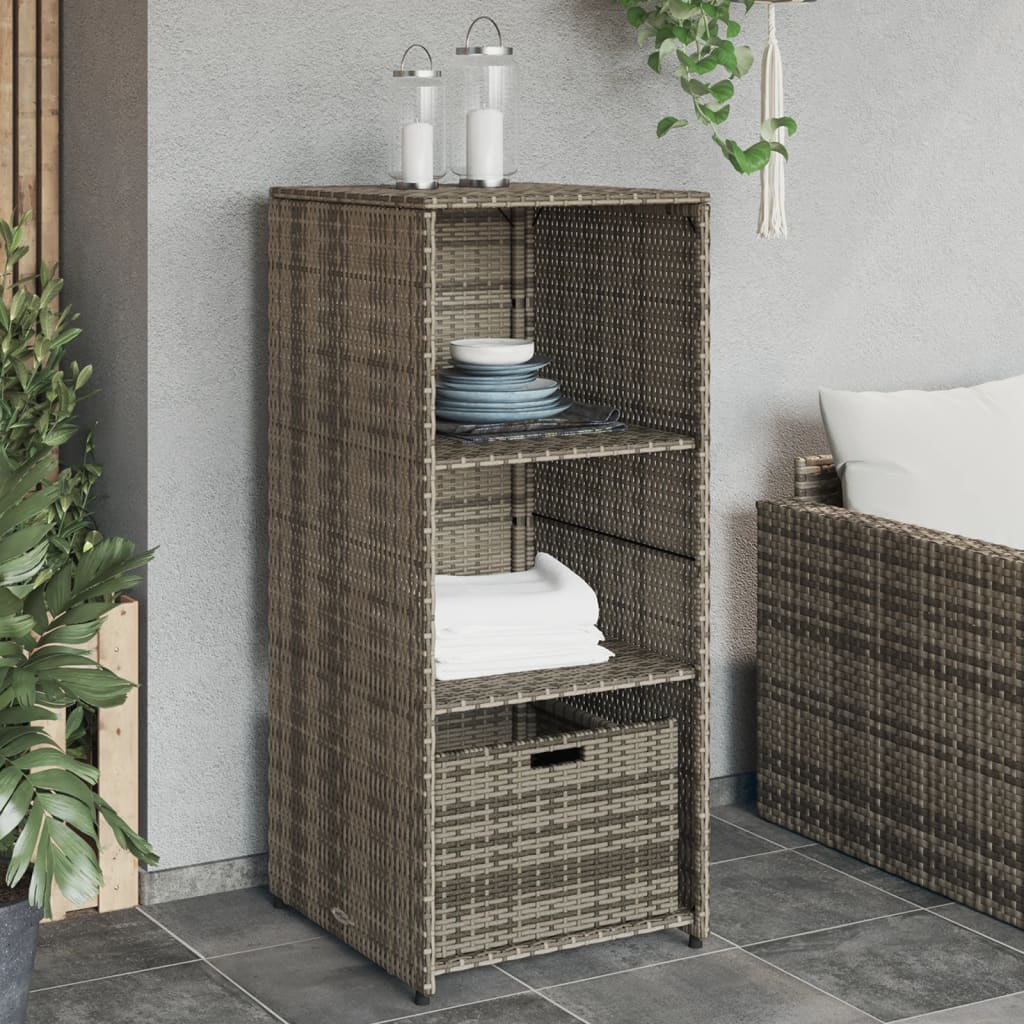 Armoire de rangement de jardin gris 50x55x115 cm résine tressée Coffres de jardin vidaXL   