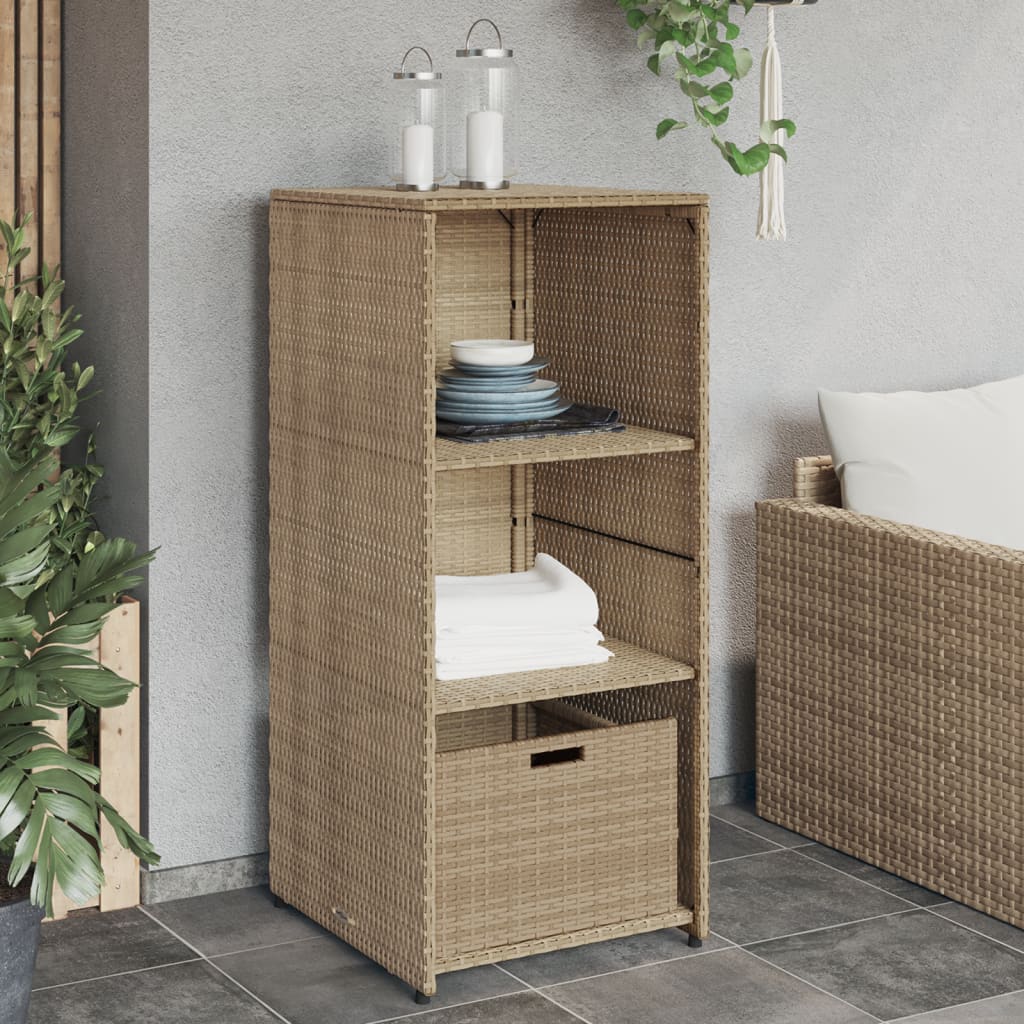 Armoire de rangement de jardin beige 50x55x115cm résine tressée Coffres de jardin vidaXL   