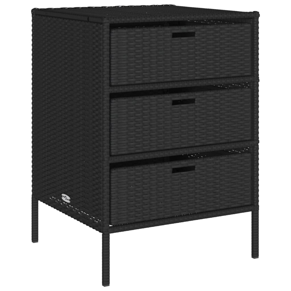 Armoire de rangement de jardin noir 55x59x80 cm résine tressée Coffres de jardin vidaXL   