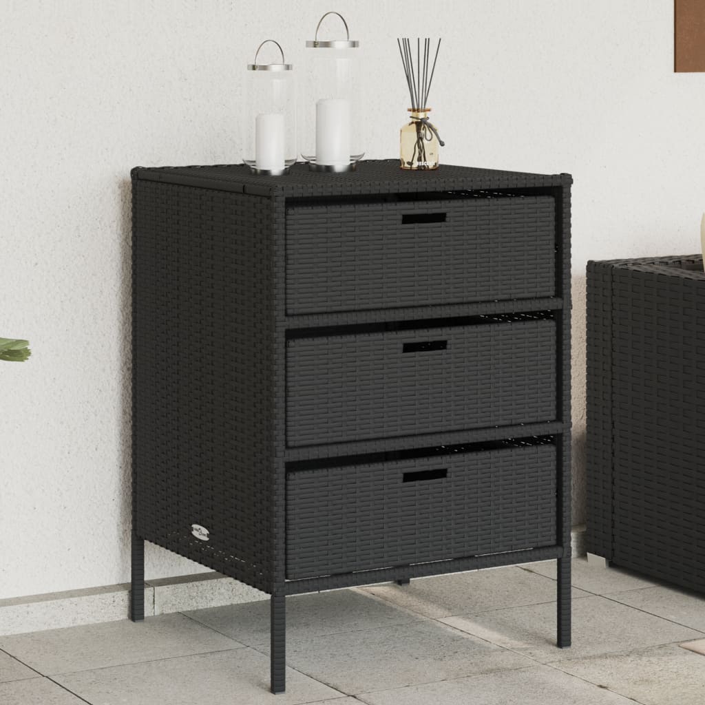 Armoire de rangement de jardin noir 55x59x80 cm résine tressée Coffres de jardin vidaXL   