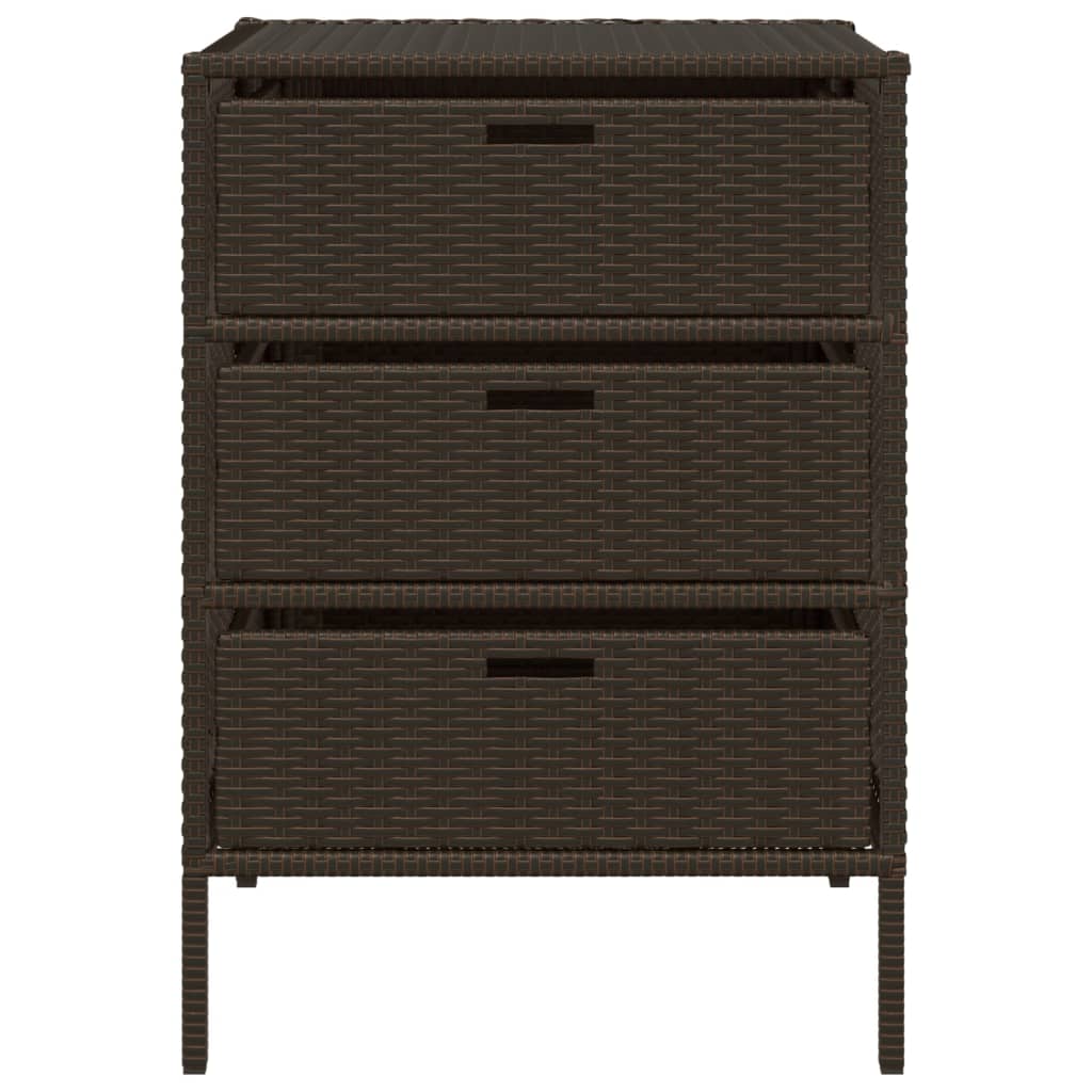 Armoire de rangement de jardin marron 55x59x80cm résine tressée Coffres de jardin vidaXL   