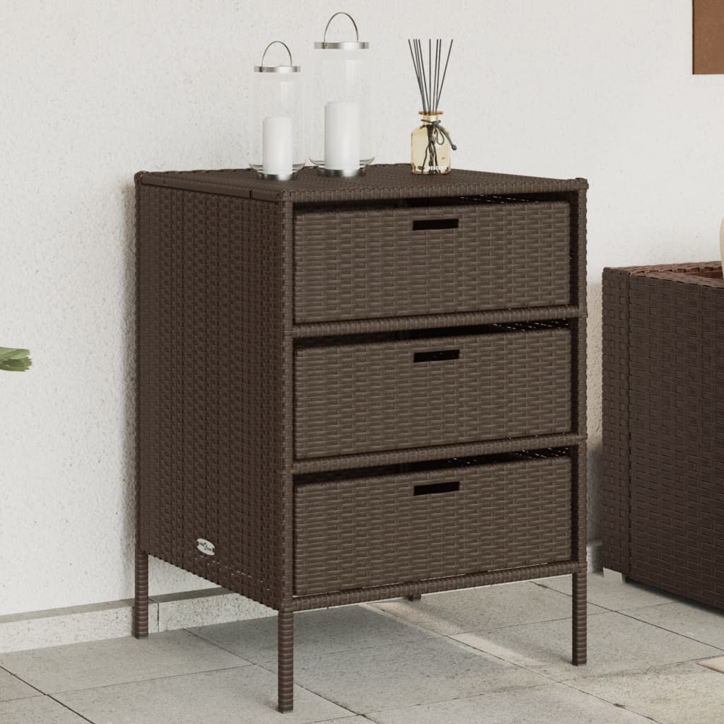 Armoire de rangement de jardin marron 55x59x80cm résine tressée Coffres de jardin vidaXL   