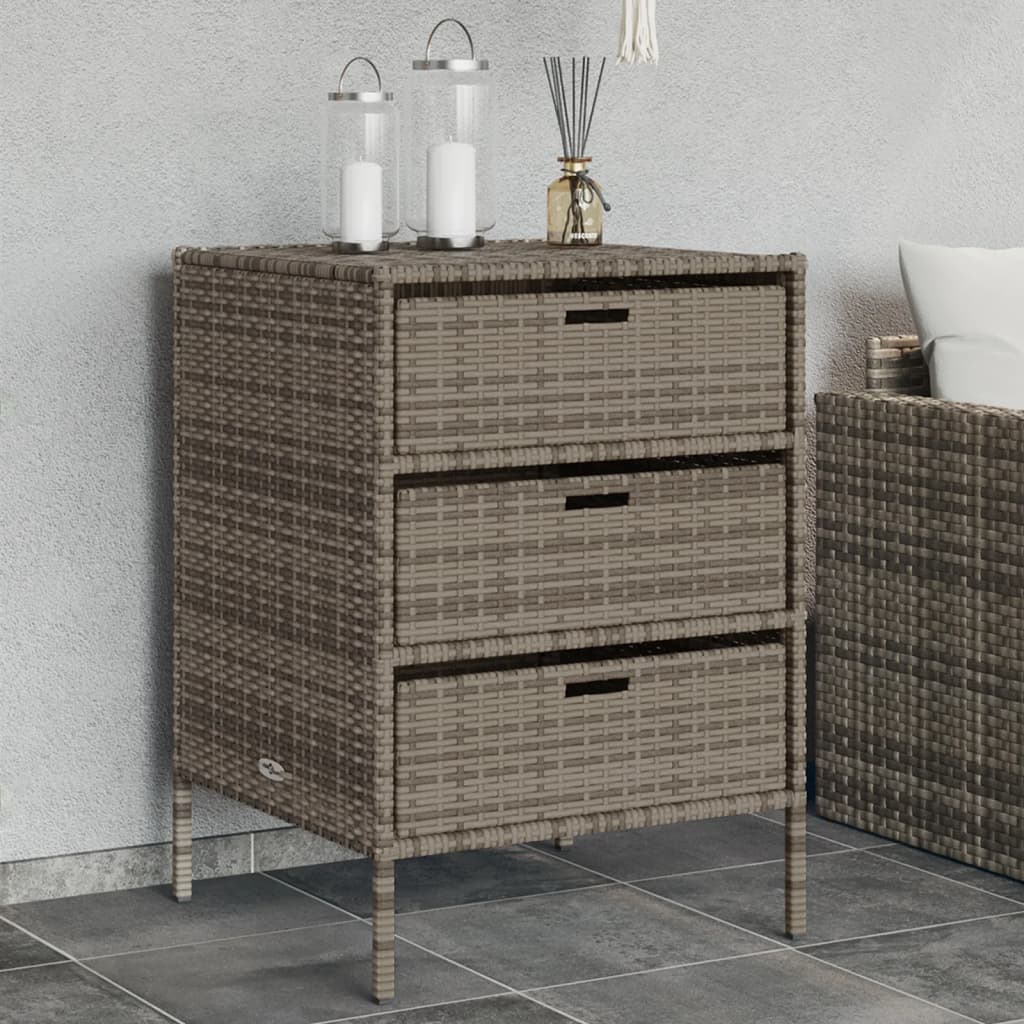 Armoire de rangement de jardin gris 55x59x80 cm résine tressée Coffres de jardin vidaXL   