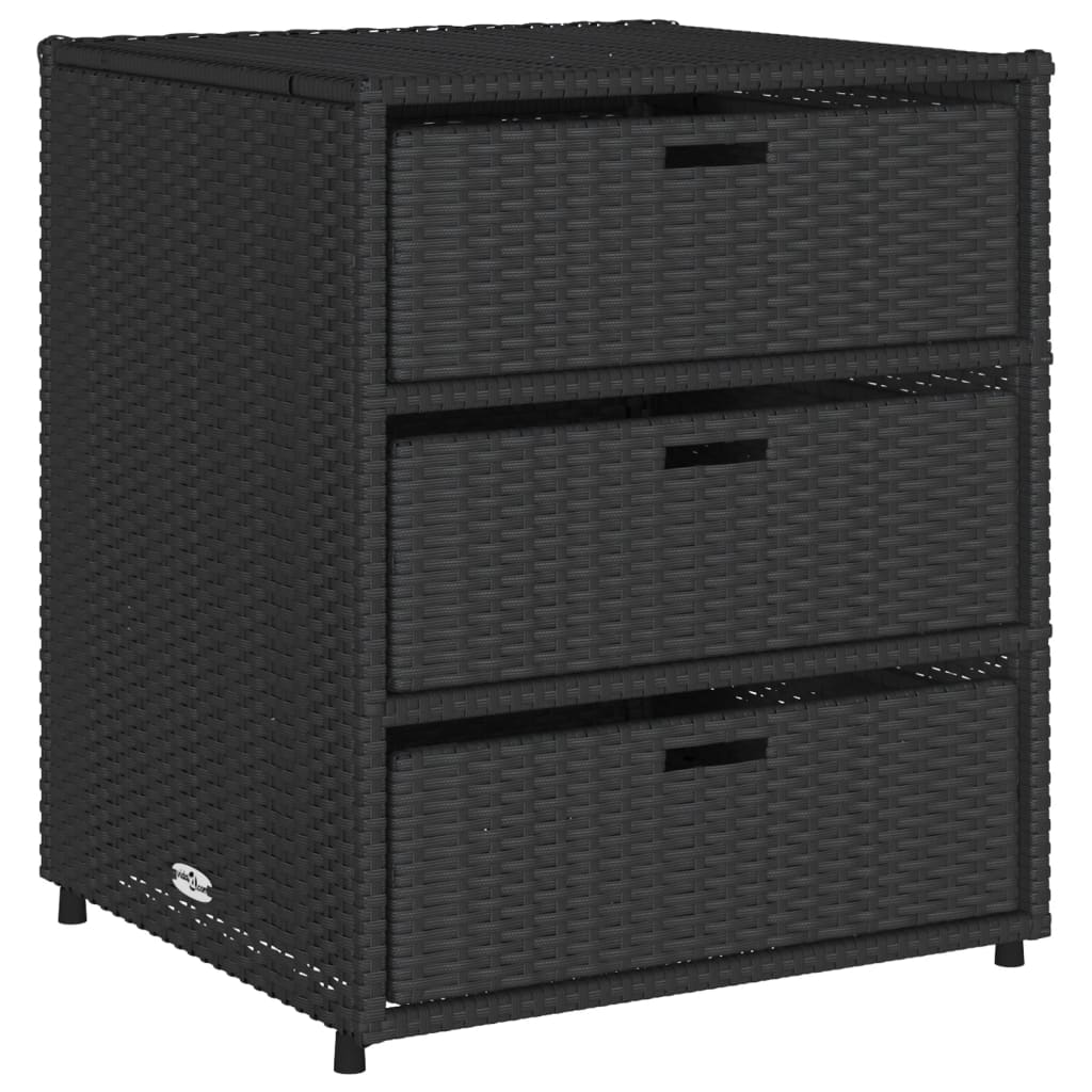 Armoire de rangement de jardin noir 55x59x69 cm résine tressée Coffres de jardin vidaXL   
