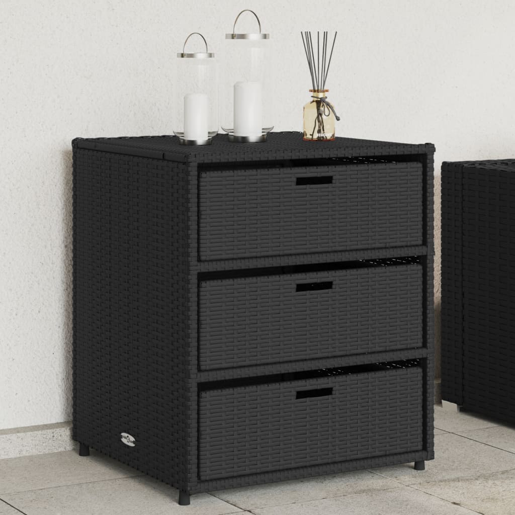 Armoire de rangement de jardin noir 55x59x69 cm résine tressée Coffres de jardin vidaXL   
