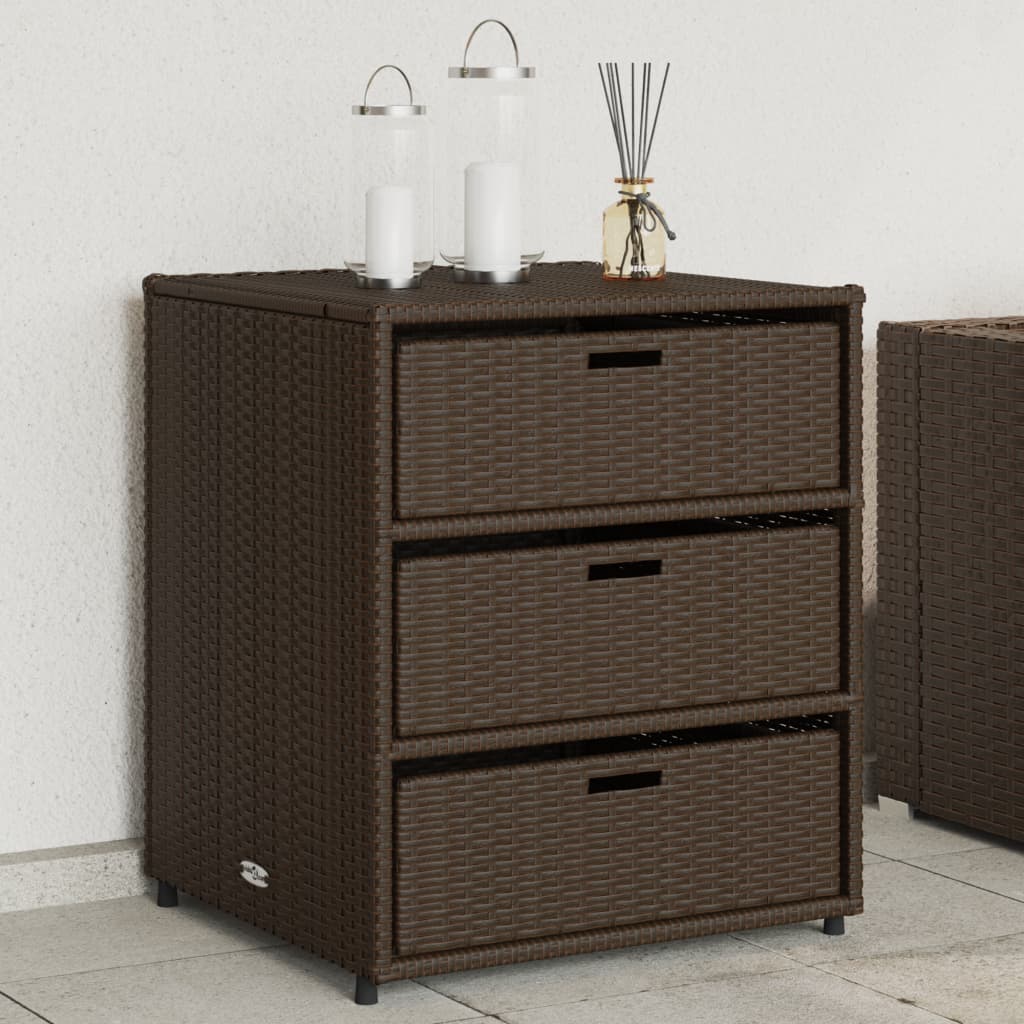 Armoire de rangement de jardin marron 55x59x69cm résine tressée Coffres de jardin vidaXL   