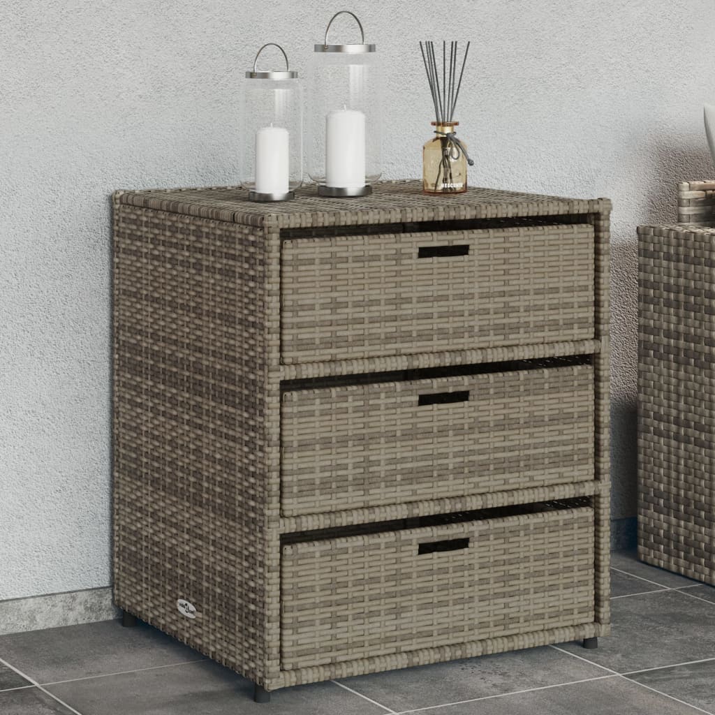 Armoire de rangement de jardin gris 55x59x69 cm résine tressée Coffres de jardin vidaXL   