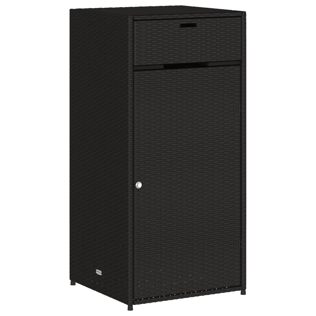 Armoire de rangement de jardin noir 55x55x111 cm résine tressée Coffres de jardin vidaXL   