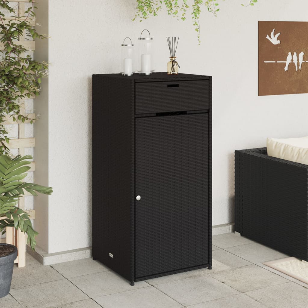 Armoire de rangement de jardin noir 55x55x111 cm résine tressée Coffres de jardin vidaXL   