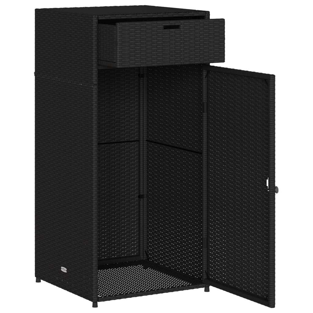 Armoire de rangement de jardin noir 55x55x111 cm résine tressée Coffres de jardin vidaXL   
