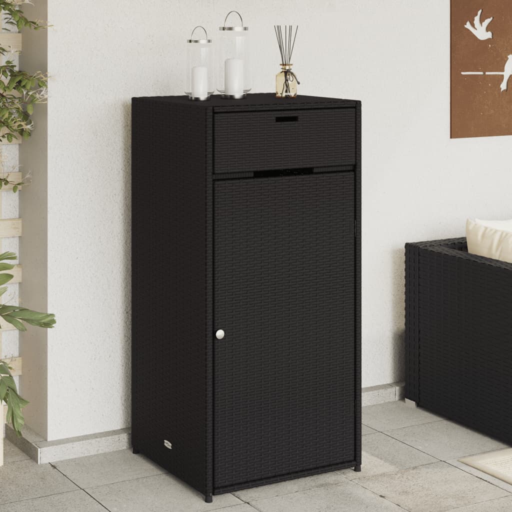 Armoire de rangement de jardin noir 55x55x111 cm résine tressée Coffres de jardin vidaXL   