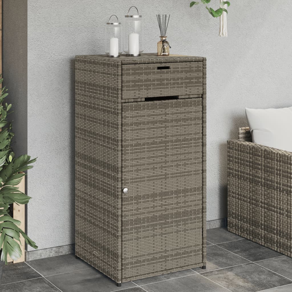 Armoire de rangement de jardin gris 55x55x111 cm résine tressée Coffres de jardin vidaXL   