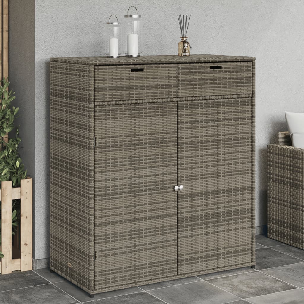 Armoire de rangement de jardin gris 105x55x113cm résine tressée Coffres de jardin vidaXL   
